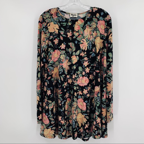 Show Me Your Mumu Harrison Floral Boho Floral Mini Dress Black Size S - Picture 1 of 5